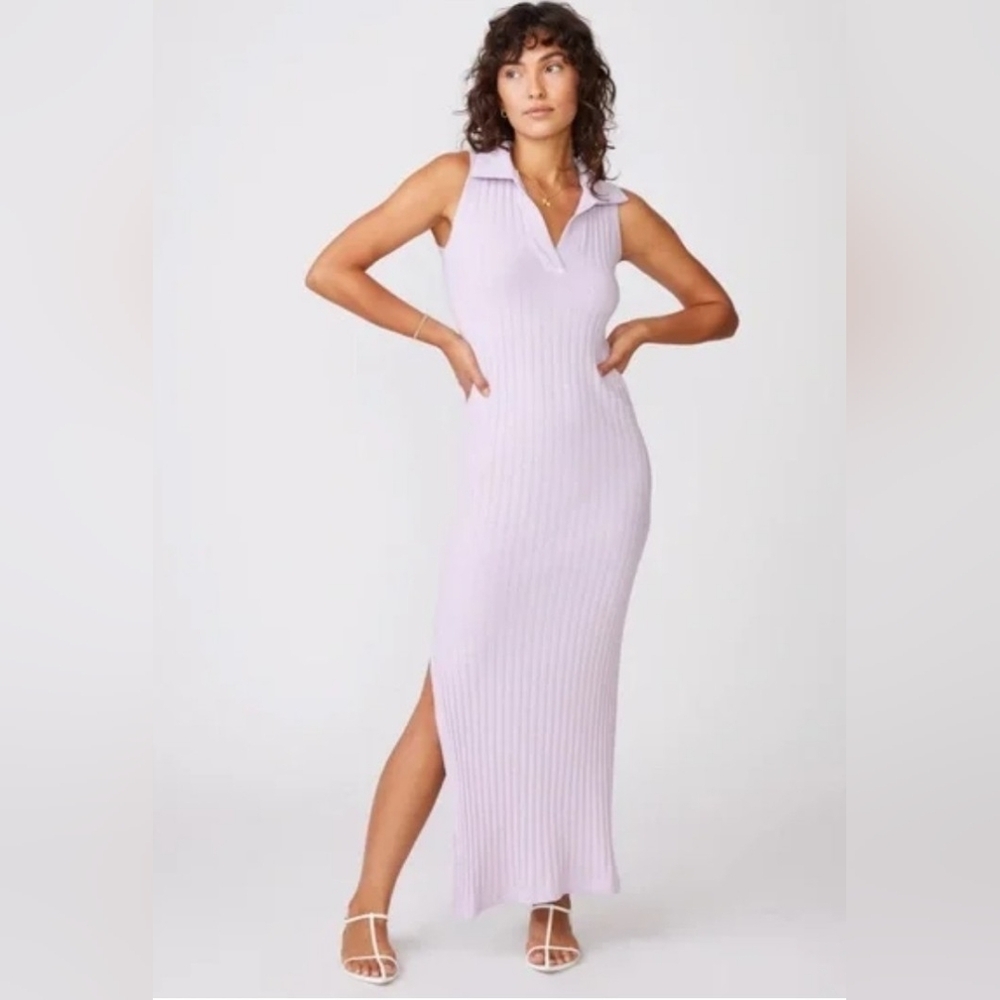Sz XS Stateside Elegant Lavender Sleeveless Collard Maxi Dress